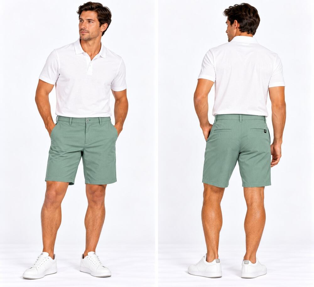 Travis Mathew Men's Seafoam Green Performance Golf Shorts 32 Flat Front